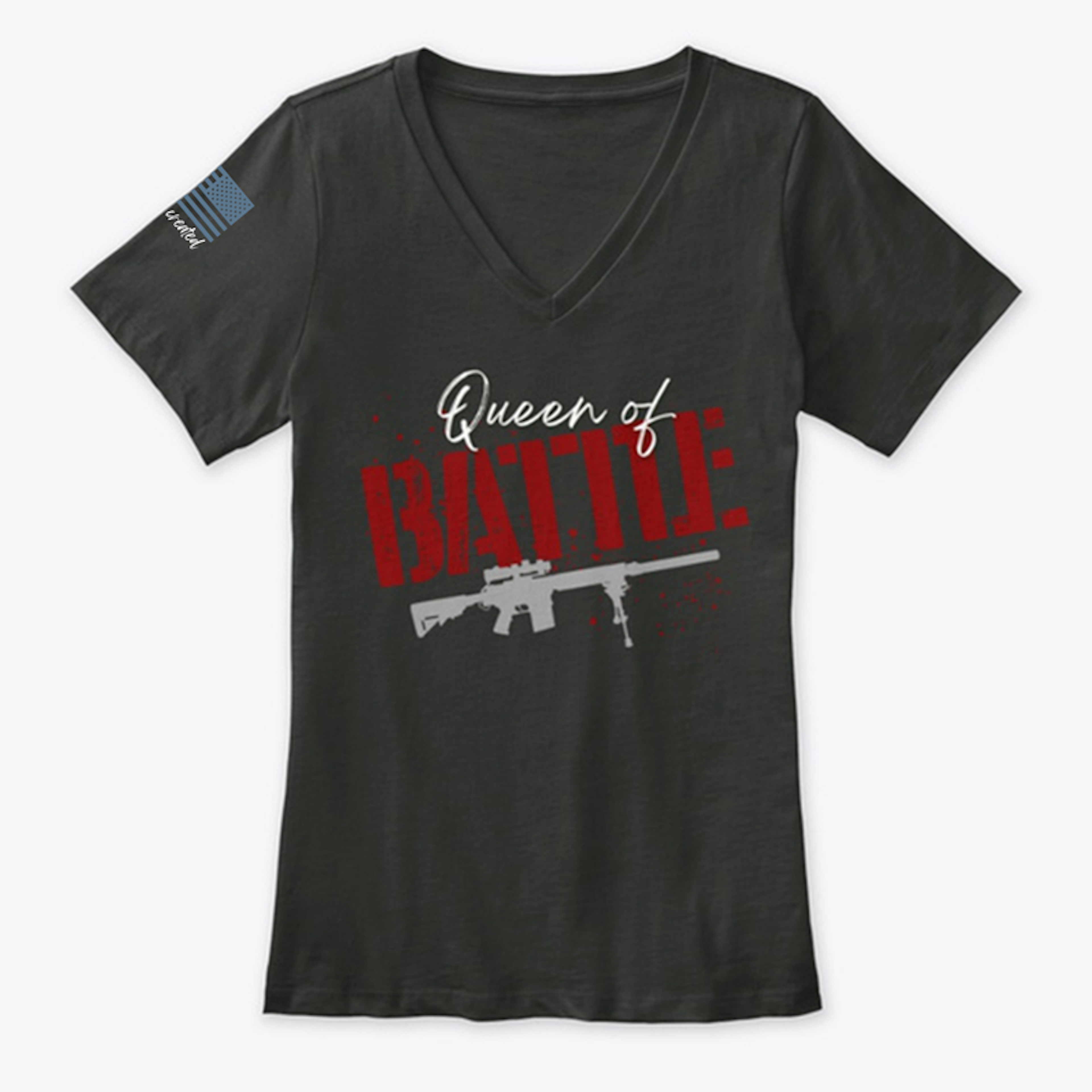 women's v neck queen of battle promo